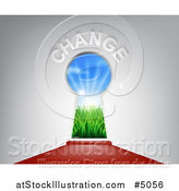 Vector Illustration of a Red Carpet Leading to a CHANGE Key Hole by AtStockIllustration