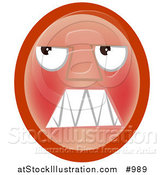 Vector Illustration of a Red Emoticon Mad - Tan Version by AtStockIllustration