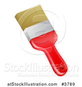 Vector Illustration of a Red Handled Paint Brush by AtStockIllustration