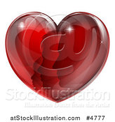Vector Illustration of a Red Heart with Silhouetted Family Faces by AtStockIllustration
