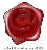 Vector Illustration of a Red Wax Seal Stamped with a Shield Symbol by AtStockIllustration