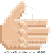 Vector Illustration of a Retro 8 Bit Pixel Art Styled Hand Reaching out to Shake by AtStockIllustration