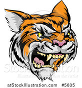 Vector Illustration of a Roaring Angry Tiger Mascot Head by AtStockIllustration