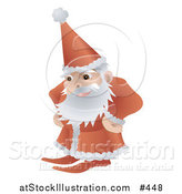 Vector Illustration of a Santa in His Red and White Uniform Standing with His Hands on His Hips by AtStockIllustration