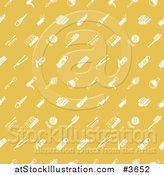 Vector Illustration of a Seamless Yellow Background with Beauty Icons by AtStockIllustration