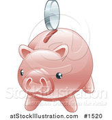 Vector Illustration of a Shiny Pink Piggy Bank by AtStockIllustration