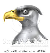 Vector Illustration of a Shiny Silver Bald Eagle Head by AtStockIllustration