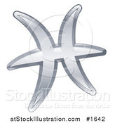 Vector Illustration of a Shiny Silver Pisces Zodiac Astrology Symbol by AtStockIllustration