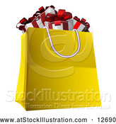 Vector Illustration of a Shopping Bag Full of Christmas Gifts by AtStockIllustration