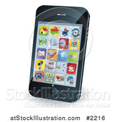 Vector Illustration of a Smart Phone with App Icons by AtStockIllustration