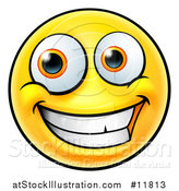 Vector Illustration of a Smiling Happy Emoji Emoticon by AtStockIllustration