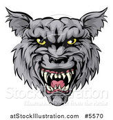 Vector Illustration of a Snarling Wolf Mascot Head by AtStockIllustration