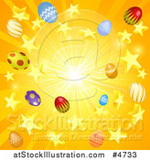 Vector Illustration of a Star and Easter Egg Burst Background by AtStockIllustration