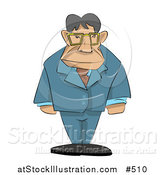 Vector Illustration of a Stern Male Boss with His Arms at His Sides by AtStockIllustration