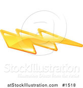 Vector Illustration of a Striking Yellow Lightning Bolt by AtStockIllustration
