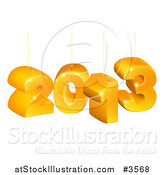 Vector Illustration of a Suspended 3d 2013 New Year Numbers by AtStockIllustration