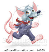 Vector Illustration of a Sweaty Rat in a Business Suit, Running a Race by AtStockIllustration