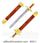 Vector Illustration of a Sword with Scabbard by AtStockIllustration