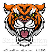 Vector Illustration of a Tough Tiger Mascot Face by AtStockIllustration