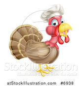 Vector Illustration of a Turkey Bird Chef Facing Right by AtStockIllustration