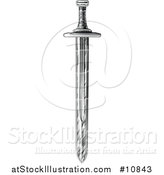 Vector Illustration of a Vintage Engraved Swords by AtStockIllustration