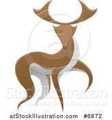 Vector Illustration of a Walking Brown and White Stag Deer Buck by AtStockIllustration