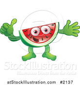 Vector Illustration of a Watermelon Character Giving the Thumbs up by AtStockIllustration