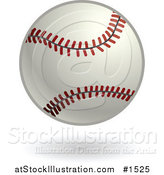 Vector Illustration of a White Baseball with Red Stitching by AtStockIllustration