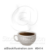 Vector Illustration of a White Cup of Steamy Coffee by AtStockIllustration
