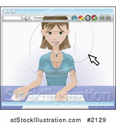 Vector Illustration of a Woman Online by AtStockIllustration