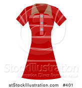 Vector Illustration of a Woman's Pink and Red Striped Dress by AtStockIllustration