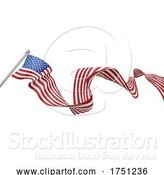 Vector Illustration of American Flag Engraved Vintage Woodcut Style by AtStockIllustration