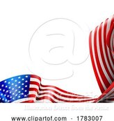 Vector Illustration of American Flag Fourth July Patriotic Frame Border by AtStockIllustration