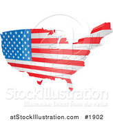 Vector Illustration of an American Map Flag by AtStockIllustration