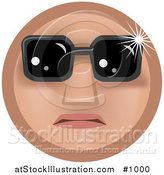 Vector Illustration of an Emoticon Wearing Sunglasses - Tan Version by AtStockIllustration