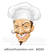 Vector Illustration of an Evil Male Chef Grinning by AtStockIllustration