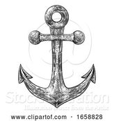 Vector Illustration of Anchor from Boat or Ship Tattoo Drawing by AtStockIllustration