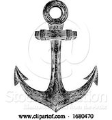 Vector Illustration of Anchor from Boat or Ship Tattoo Drawing by AtStockIllustration