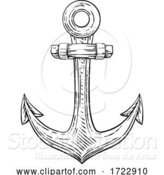 Vector Illustration of Anchor from Boat or Ship Tattoo Drawing by AtStockIllustration