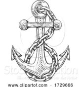 Vector Illustration of Anchor from Boat or Ship Tattoo Drawing by AtStockIllustration