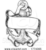 Vector Illustration of Anchor from Boat or Ship Tattoo Drawing by AtStockIllustration