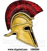 Vector Illustration of Ancient Greek Spartan Gladiator Warrior Helmet by AtStockIllustration