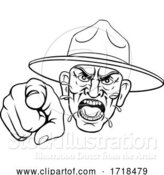 Vector Illustration of Angry Army Bootcamp Drill Sergeant by AtStockIllustration