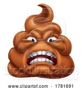 Vector Illustration of Angry Mad Dislike Hating Poop Poo Emoticon Emoji by AtStockIllustration