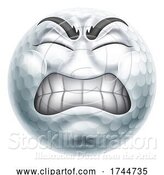 Vector Illustration of Angry Mad Golf Ball Hate Emoticon Face by AtStockIllustration