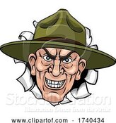 Vector Illustration of Army Bootcamp Drill Sergeant Soldier Ponting by AtStockIllustration