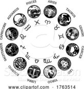 Vector Illustration of Astrology Zodiac Horoscope Star Signs Icon Set by AtStockIllustration