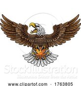 Vector Illustration of Bald Eagle Hawk Flying Basketball Ball Claw Mascot by AtStockIllustration