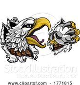 Vector Illustration of Bald Eagle Hawk Ripping Soccer Football Mascot by AtStockIllustration