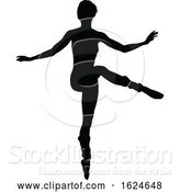 Vector Illustration of Ballet Dancer Dancing Silhouette by AtStockIllustration